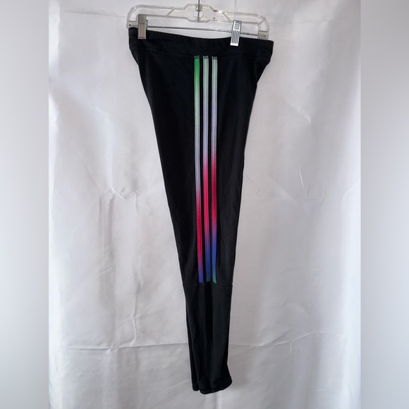 Adidas Black joggers with Rainbow Trim Youth XL 16 - Picture 3 of 7